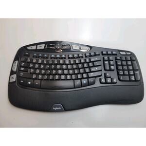 Logitech Wireless Wave K350 Keyboard Ergonomic - No USB Dongle - Clean Tested